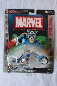 Maisto Marvel Series 2 Captain America MIDNIGHT CHROME Die Cast Motorcycle MISB - Picture 1 of 3