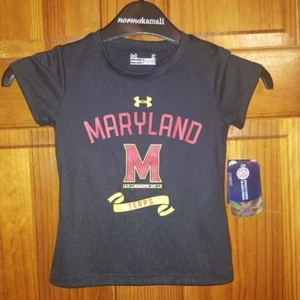 Camisa Under Armour Child Youth 6 University of MD Terrapin Terps Mangas S. Nueva con etiquetas - Imagen 1 de 6