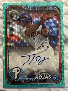2023 Topps Chrome Johan Rojas RC Auto #17/199 Phillies Rookie Card Mint - Picture 1 of 12