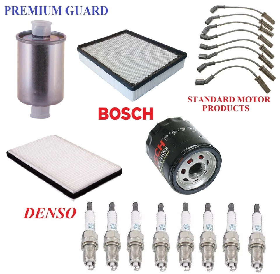 Kit de ajuste filtros velas de ignição para bobina quadrada CHEVY TAHOE; V8 4,8L; 5,3L 00-02 - Imagem 1 de 1