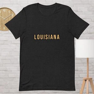 Louisiana T-Shirts - Black Purple, Gift Casual Outdoor Wear, Unisex Men Women - Picture 1 of 3
