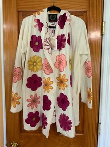 BIYA by Johnny Was Blossum Applique Hoodie Jacket- Size M $465 NWT - Picture 1 of 5