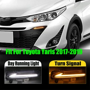Par de luces antiniebla diurnas LED DRL para Toyota Yaris 2017 2018 2019 - Imagen 1 de 4