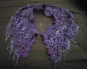 STRASS STOFF SEIDE Kragen LILA Prestigeträchtiges Accessoire - Bild 1 von 3