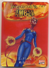 2022 Marvel Masterpieces Preserved in Amber Red Parallel PA70 Captain Marvel 1/1