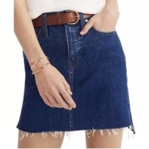 DTLA BRAND Step Hem Raw Edge Denim Mini Skirt NEW Size 26 $130 - Picture 1 of 6