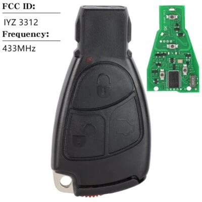Llavero remoto inteligente de 3 botones 433 MHz para MERCEDES BENZ CLASE C E S IYZ 3312 Foto 1 de 4