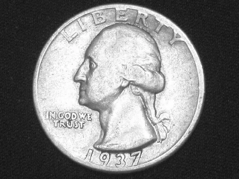 1937 Washington Quarter -- Very Fine +++ Cover