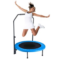 40" Exercise Trampoline Jumping Mat Adjustable Handle Home Gym Fitness Cardio