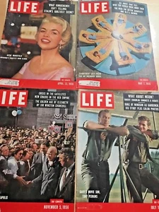 An Assortment of 4  1956  Vintage Life   Magazine Covers Only - Bild 1 von 3