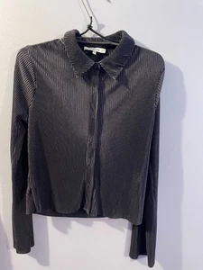 Ro & De Gr. Small Langarm braunes Button Down Hemd, Ro und De, Damen Bluse - Bild 1 von 3