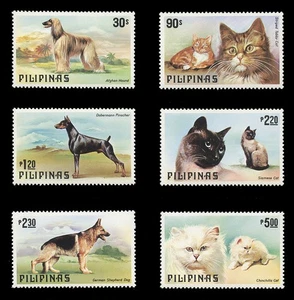 PHILIPPINES Sc#1425-30, 1979 PHILIPPINES DOGS & CATS, MINT F-VF NH - Picture 1 of 2