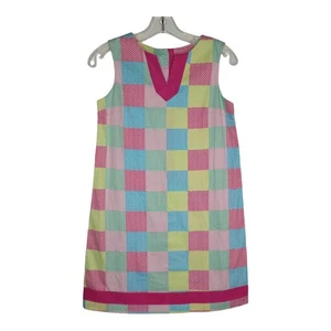 NEW Vineyard Vines Whale Patchwork Shift Dress Multicolor Summer Girl 14 - Picture 1 of 11