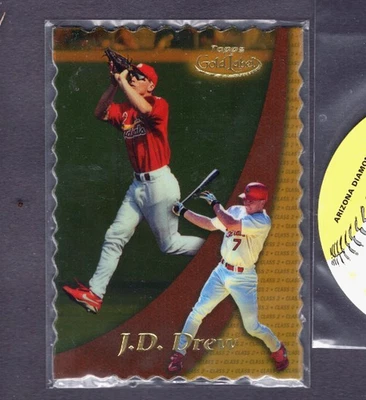 2000 TOPPS GOLD CLASS 2 GOLD DIE CUT REFRACTOR #78 J.D. DREW CARDINALS SP #/100 - Image 1 of 2