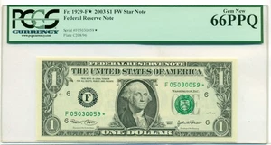 2003 $1 Dollar FRB Atlanta Replacement Star Note Gem New 66 PPQ PCGS Currency - Picture 1 of 4