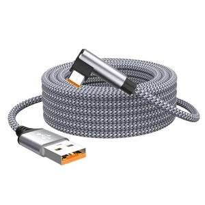 6A Elbow USB-C Fast Charging Cable 3M 5M Long Type-C Cord for Andriod/Samsung - Picture 1 of 8