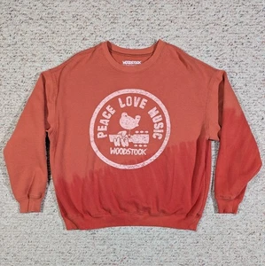 Woodstock Sweatshirt Peace Love Music Ombré Sweatshirt Womens XXL Orange/Red - Picture 1 of 8
