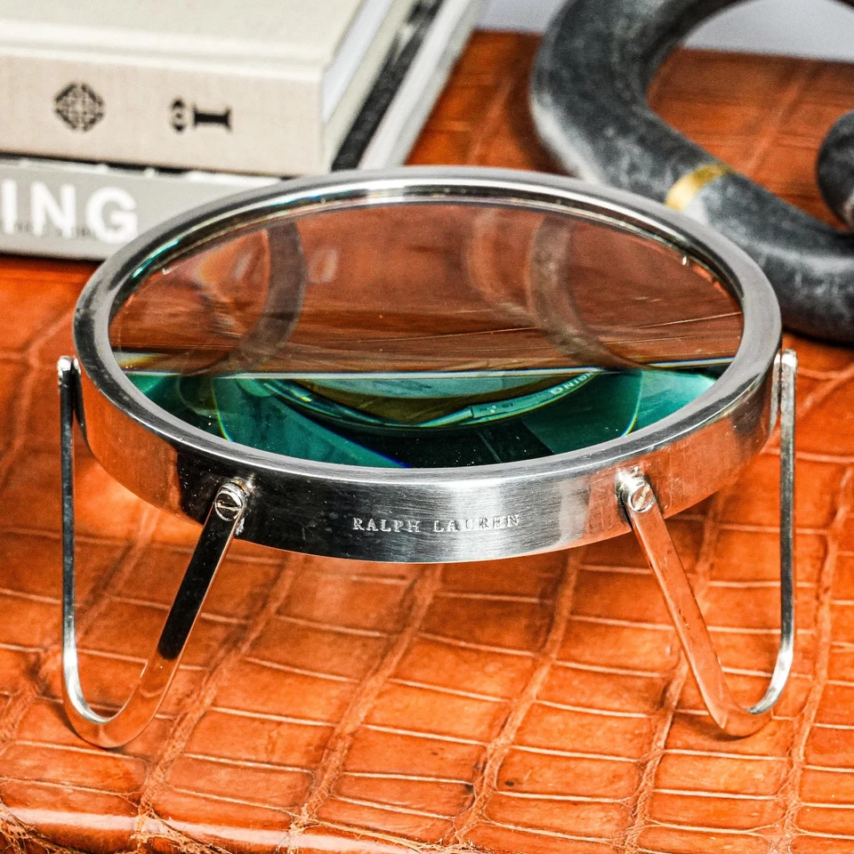 Executive Ralph Lauren Home Silverplate Desk Magnifier Magnify Glass Home Decor - Image 1 of 4