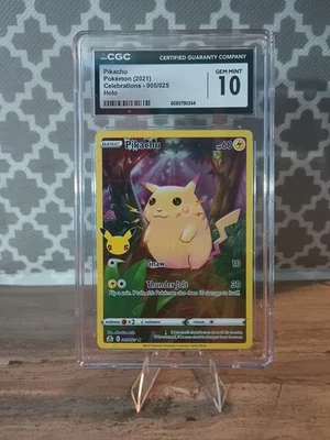 CGC 10 Pokemon Pikachu 005/025 庆祝全艺术 PSA 宝石完好卡 25 号 — 第 1/2 张图片