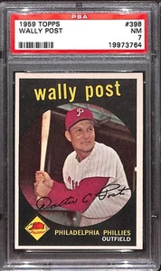 1959 Topps #398 WALLY POST PSA 7 NM 19973764 - Picture 1 of 2