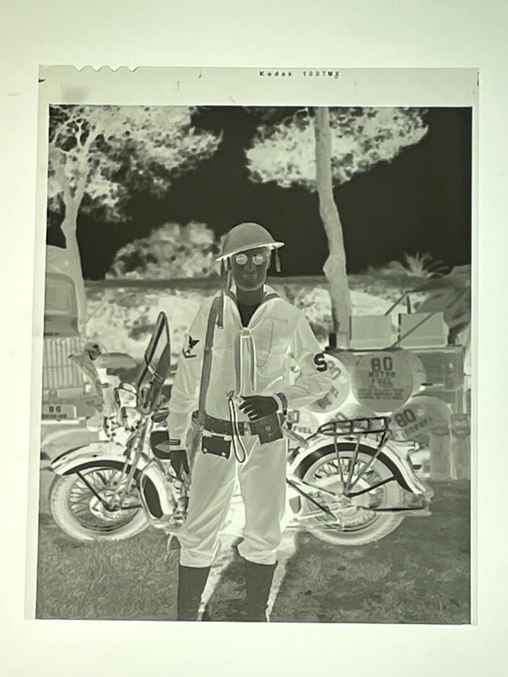 WWII U.S. Navy Shore Patrol 4x5 Negative From The Great Los Angeles Air Raid. - Image 1 of 1