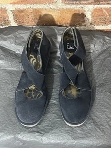 FLY BLACK SUEDE WEDGE SHOES EURO 40/UK 7 - Picture 1 of 12