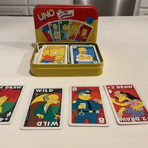 2003 The Simpsons UNO Card Game Special Edition Tin  Mattel 112 Cards Complete - Picture 1 of 1