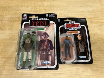 NIB Star Wars ROTJ 40th Anni 6”/ Empire Strikes Back 4” Lando Calrissian Figures - Image 1 of 4