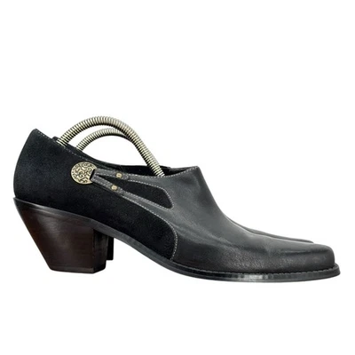 Coldwater Creek Western Black Bootie Leather Suede Point Toe Women's SZ 8 Boots - Image 1 of 4