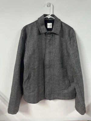 RARE Eidos Napoli 52R Wool Cashmere Full Zip Black White Bomber Jacket Italy - Image 1 of 4