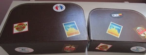 Mini Disney Suitcase Pair From Disney Parks w Stickers 11.5 by 7.75 & 6.5 by 9.5 - Picture 1 of 5