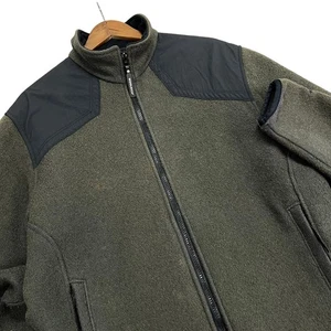 Vintage Woolrich Techwool Mens Full Zip Fleece Jacket XL Olive Green Outdoor - Picture 1 of 11