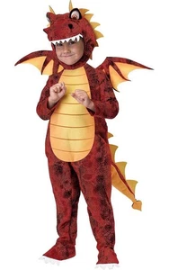 VESTIDO ELEGANTE DE HALLOWEEN DRAGÓN RESPIRATORIO DE FUEGO NIÑAS NIÑOS NIÑOS - Imagen 1 de 2