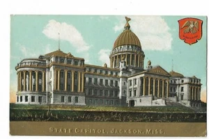 TARJETA EN RELIEVE ESTATAL CAPITOL, JACKSON, MISS DORADA - Imagen 1 de 2