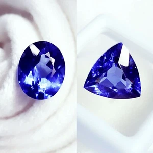 Natural Blue Tanzanite Pair 8-10 Ct Certified Loose Gemstone Tanzanite Gems T12 - Picture 1 of 14