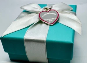 Tiffany &Co RTT rosa Rand großes Herz Charm für Anhänger oder Armband Silber 925 - Bild 1 von 10