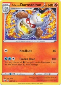 Galarian Darmanitan 028/189 Rare Darkness Ablaze Pokemon TCG - Picture 1 of 1