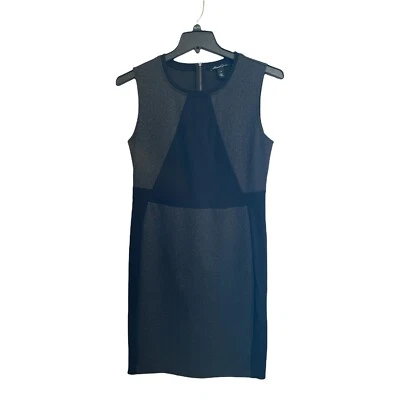 Vestido Vaina Kenneth Cole Para Mujer Talla 8 Negro Gris Sin Mangas Fiesta Corporativa Foto 1 de 4