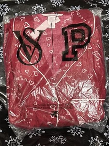 Victoria's Secret Flannel 2pc Pajama Pj Set Red Hearts Size Small Short New - Picture 1 of 2