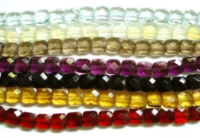 Semi Precious Stone Beads Faceted Squares - Image 1 of 2