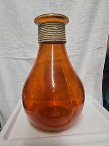 MANDARINE ORANGE VIDRIOS SAN MIGUEL BLUMENVASE HOLZSEIL HALS 12 ZOLL - Bild 1 von 5
