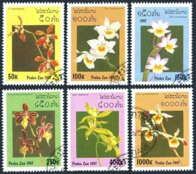 Laos 1322-1327,1328,CTO. Orchids 1997. - Image 1 of 2