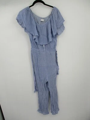 Mono Faithfull the Brand para mujer mediano azul blanco cintura lazo bolsillos volantes Foto 1 de 4