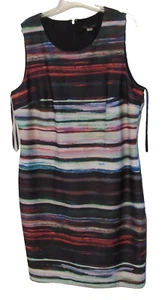 Tommy Hilfiger Sleeveless Sheath Dress Women's Size 18 Multicolor Striped Lined - Picture 1 of 6