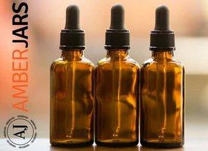 10 x 50ml Amber Glass Bottle Black Dropper Pipette Aromatherapy tincture serum - Picture 1 of 5