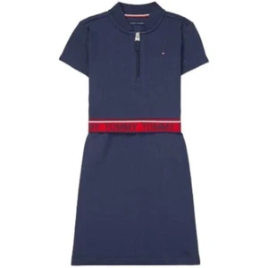 TOMMY HILFIGER Kids' Quarter-Zip Dress, navy, Small (6-7) - Picture 1 of 3