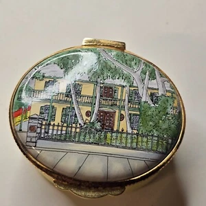 Bermuda Heritage Series 1990 Library Crummles Smalto Cerniera Trinket Box Inghilterra - Foto 1 di 6