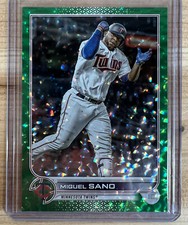 2022 MIGUEL SANO Topps Series 1 #123 Green Refractor Foil Parallel 258/499 Twins
