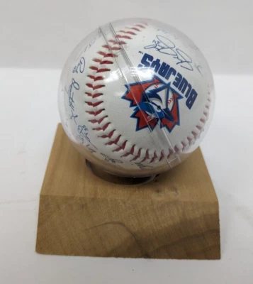 Toronto Blau Jays Signiert Baseball W / Schutzhülle, Holz Ständer - Bild 1 von 4