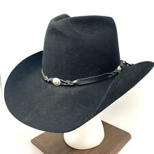 Bailey Tucson 100% Wool Black Cowboy Hat Size 7 1/4 Satin Lined Pre Owned 